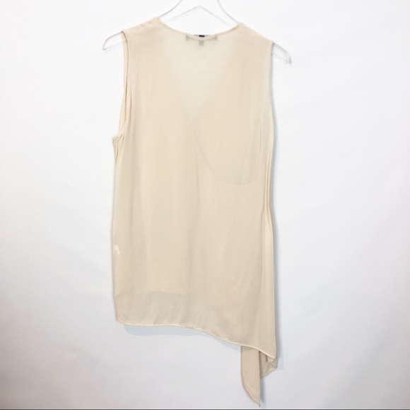 FifteenTwenty Faux Wrap Sheer Ivory Tank Small - Picture 6 of 8